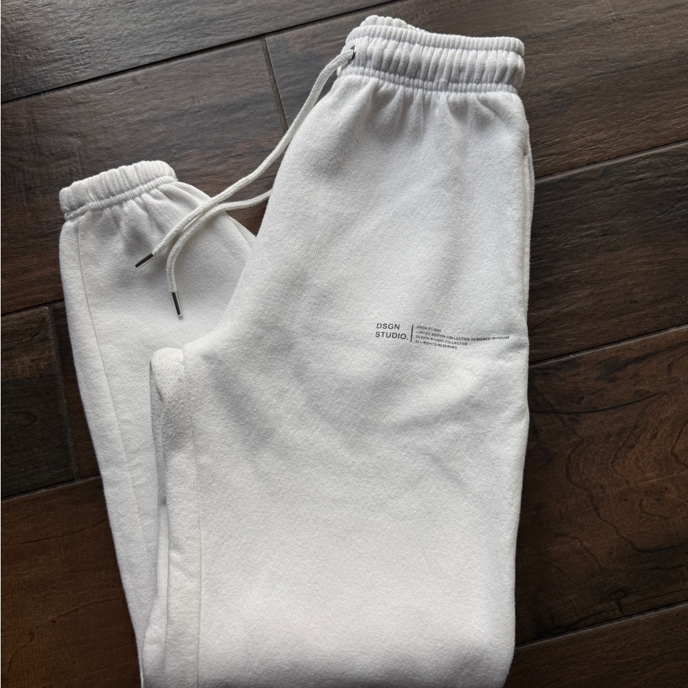 White Sweatpants with Drawstring